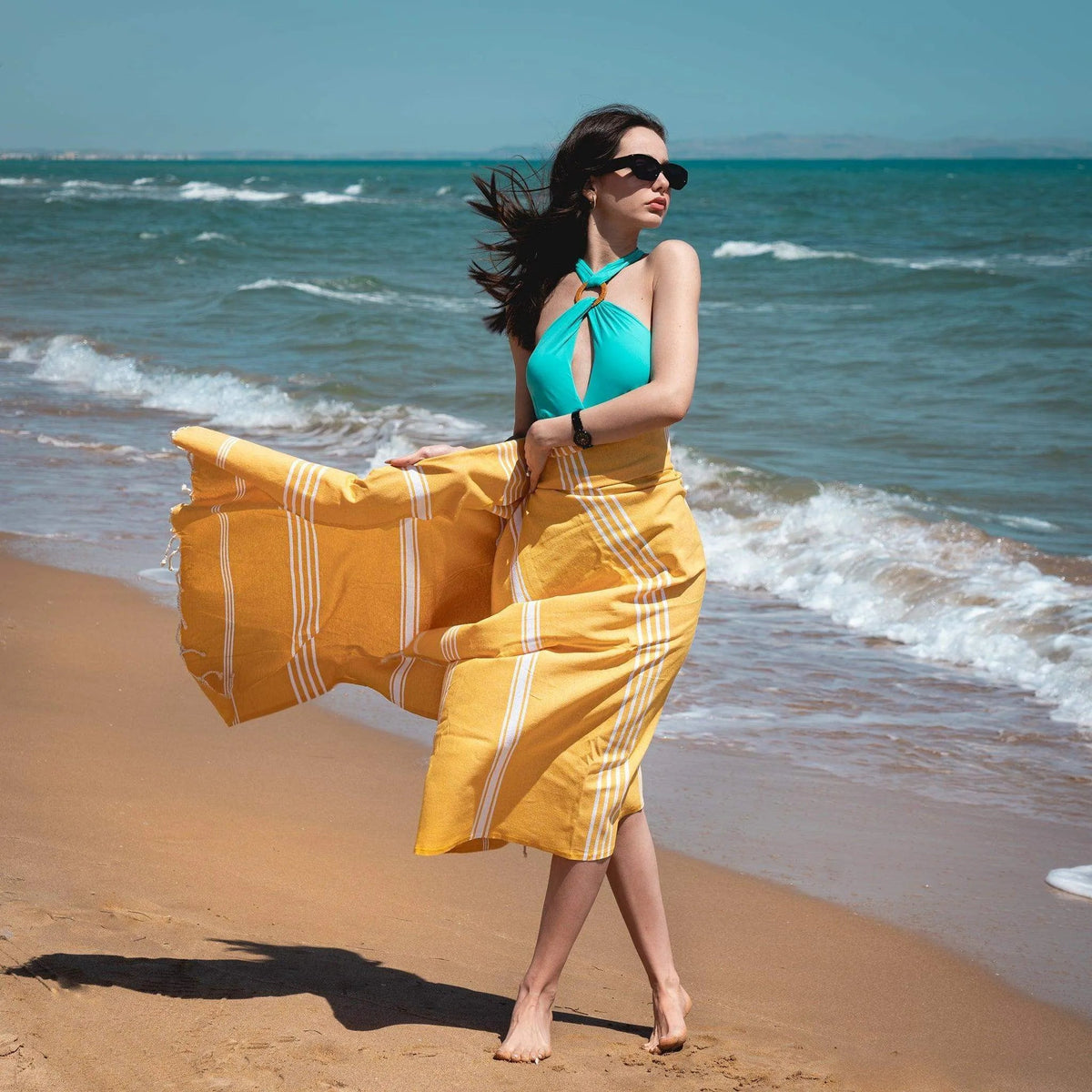 Handwoven XXL cotton hammam towels for beach, bath and spa