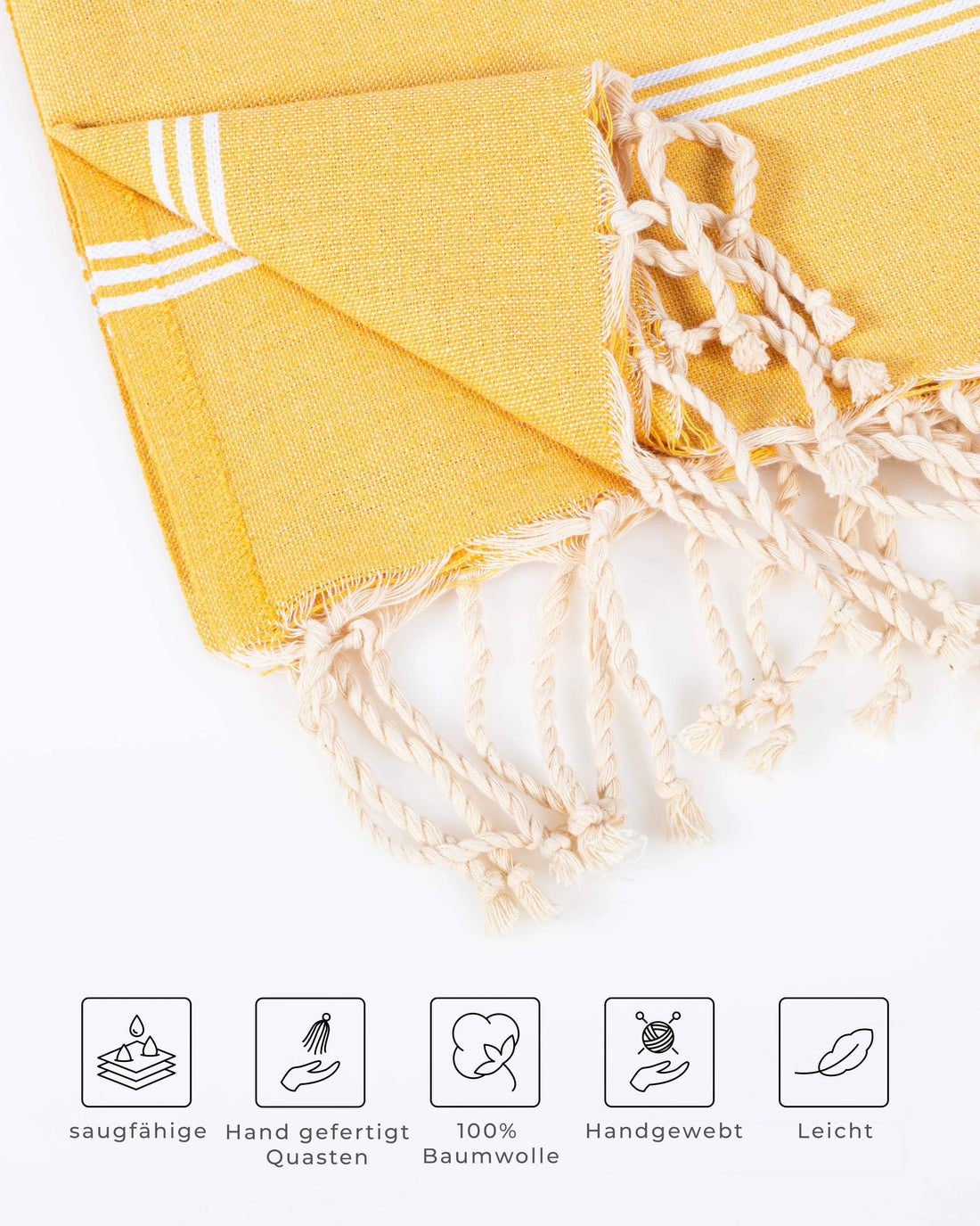 Close-up of the classic woven stripes on the Turkish Hammam Towel XXL