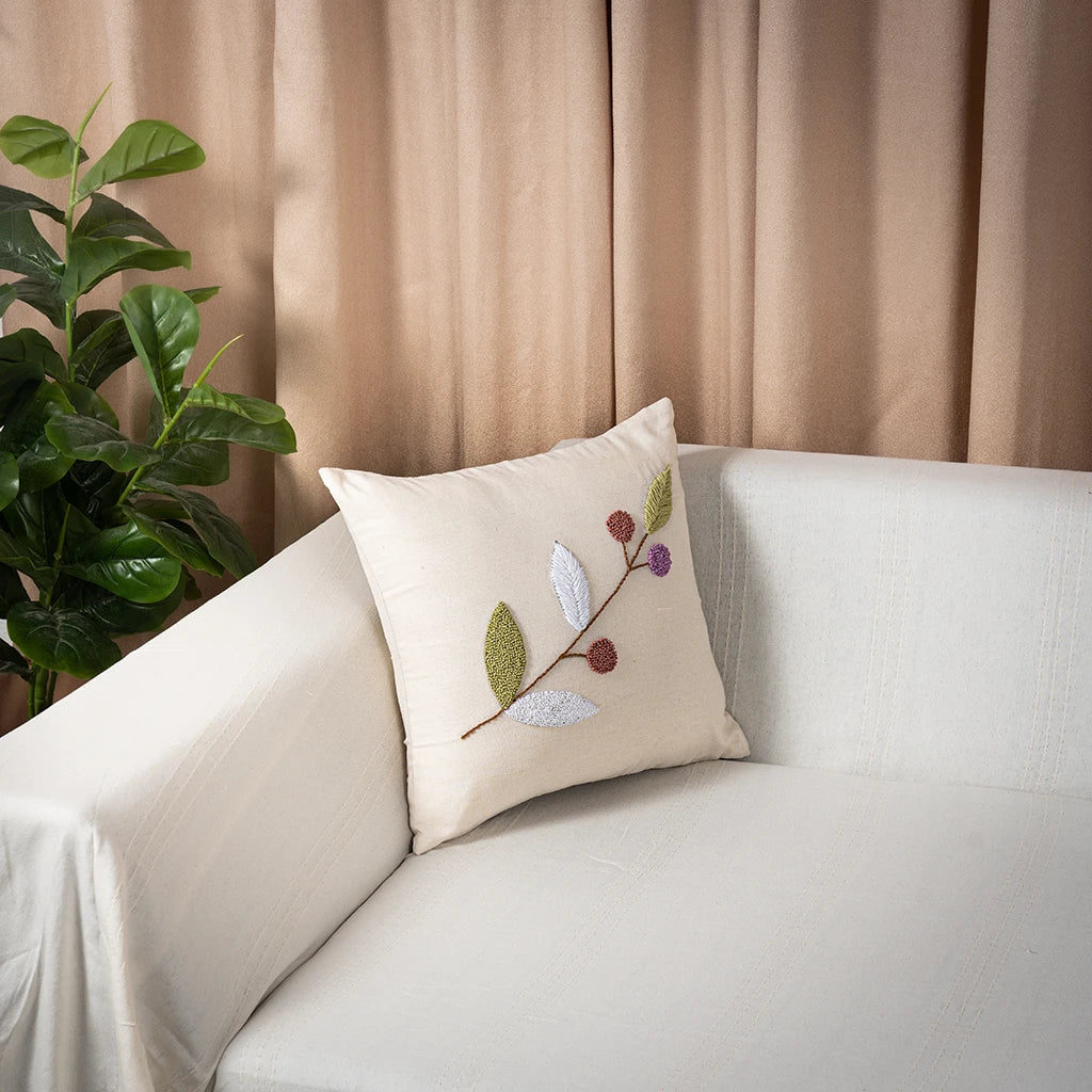 Decorative Throw Pillow Covers – 100% Cotton, Embroidered, 40x40 cm – Multiple Designs