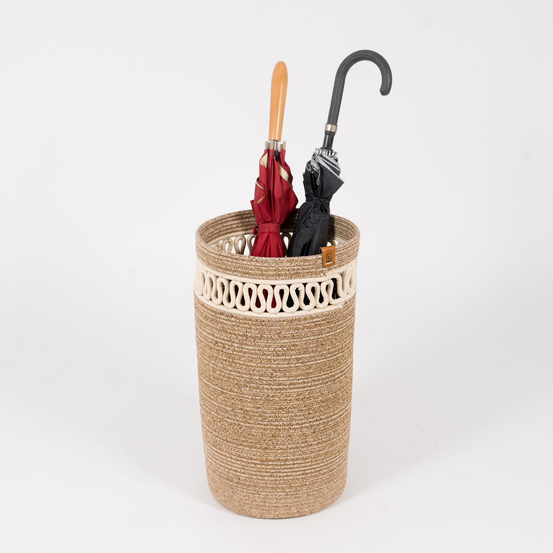 Handcrafted Braided Cotton Rope Umbrella Holder – primary product view