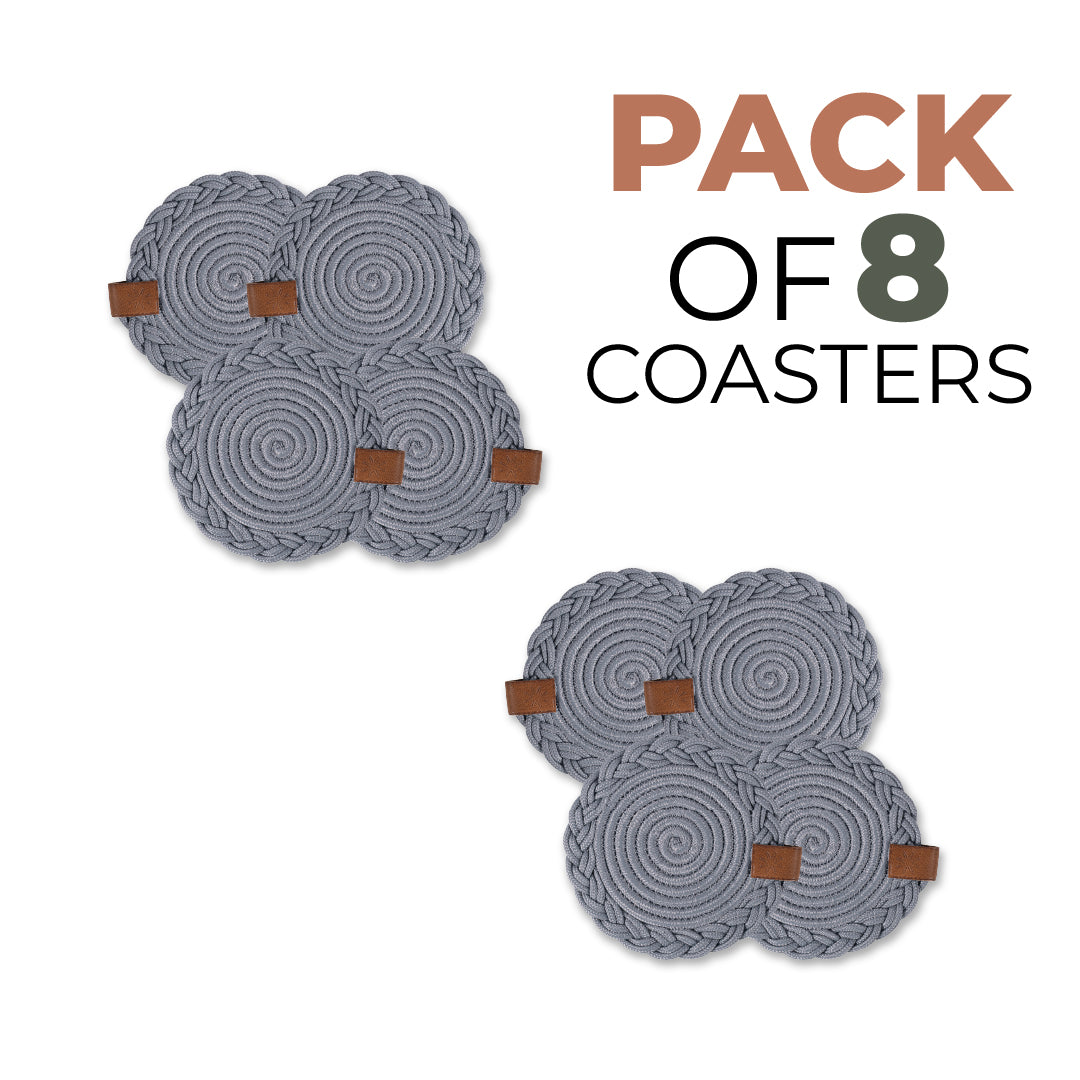 Braided Cotton Table Set – Handmade Placemats, Coasters & Oval Mats for Elegant Dining