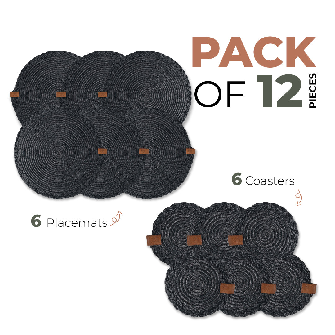 Braided Cotton Table Set – Handmade Placemats, Coasters & Oval Mats for Elegant Dining