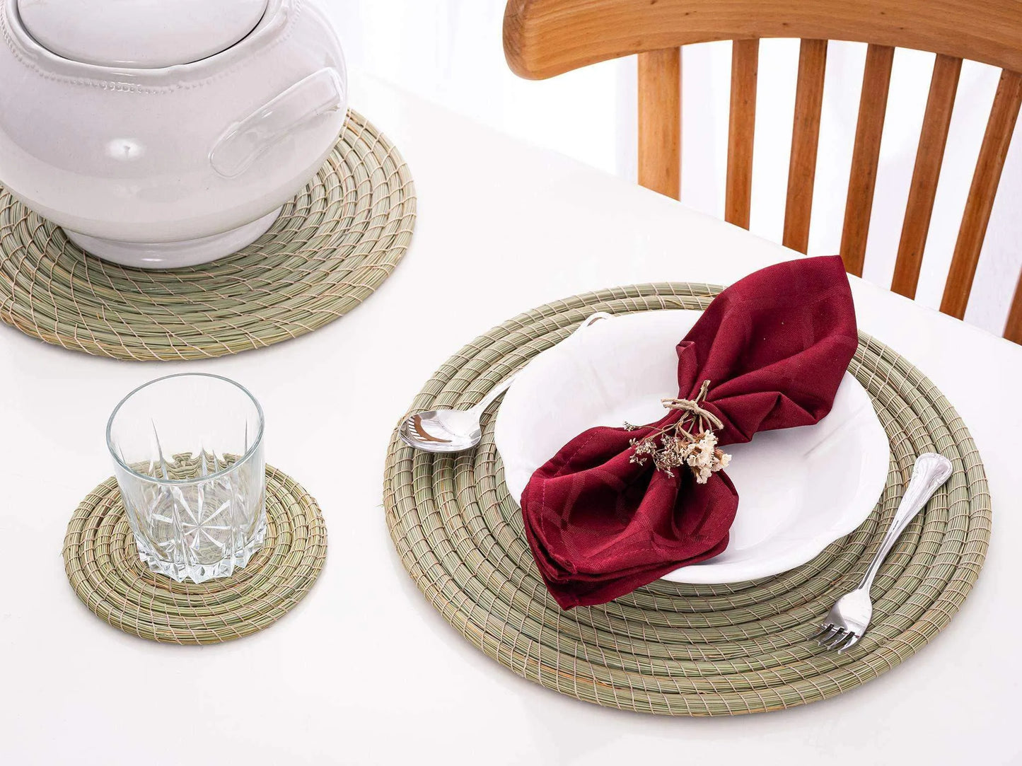 DARIDO Halfa Round Placemat, 30 cm | Eco-Friendly, Handmade and Elegant