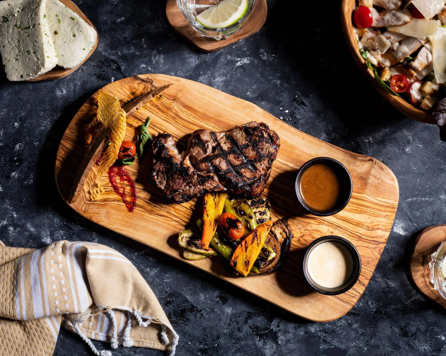 DARIDO Handmade Olive Wood Large Kitchen Board | 40x18 | Eco-Friendly, Durable and Multi-Functional Kitchenware