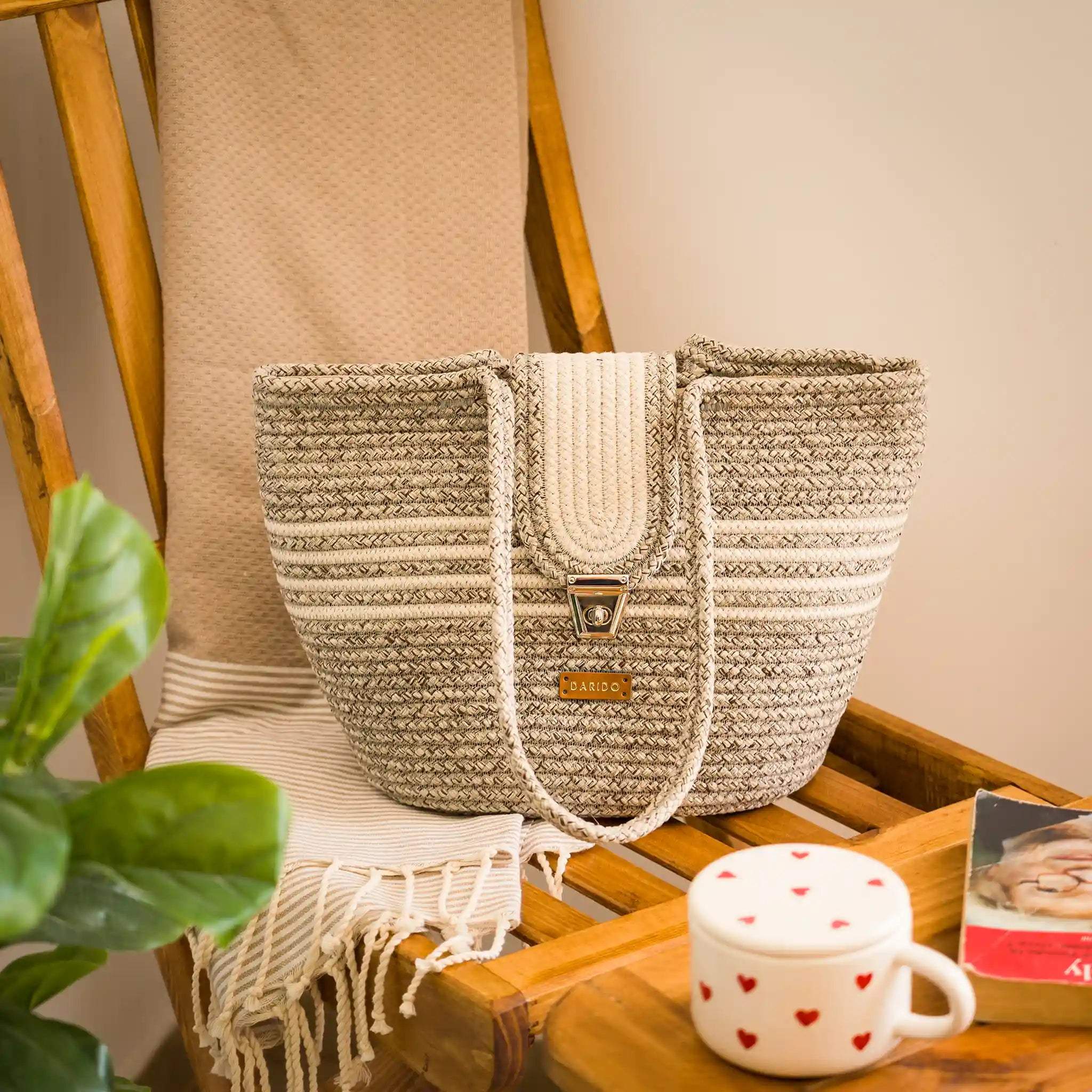 Catlina Handwoven Cotton Tote Bag, product view 1 of 1