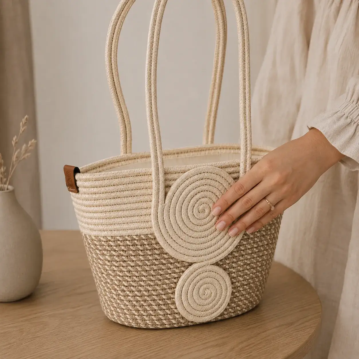 Elixa Handcrafted Braided Summer Bag 13.8 × 8.7 in, product view 1 of 1