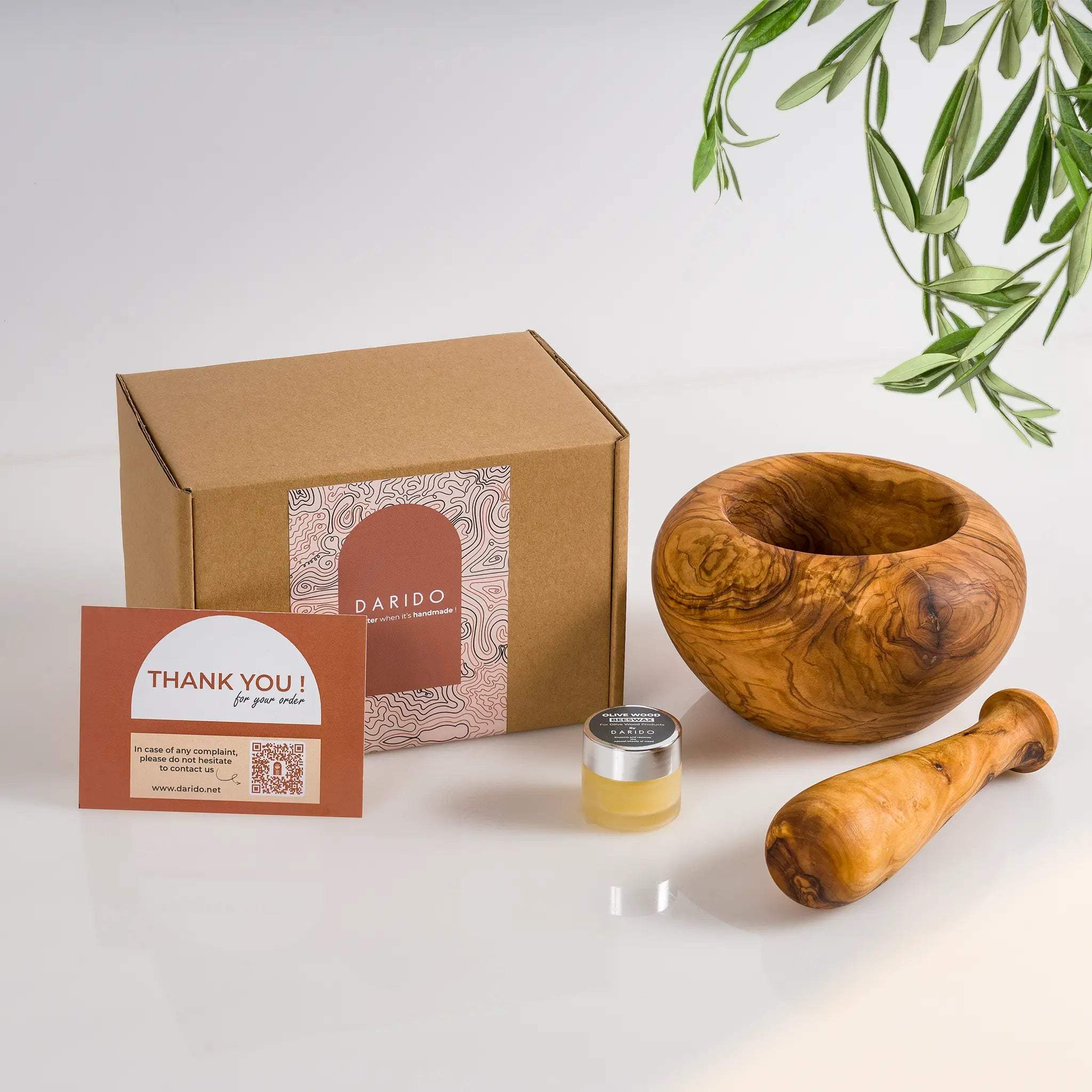 Handmade Olive Wood Mortar & Pestle, product view 1 of 1