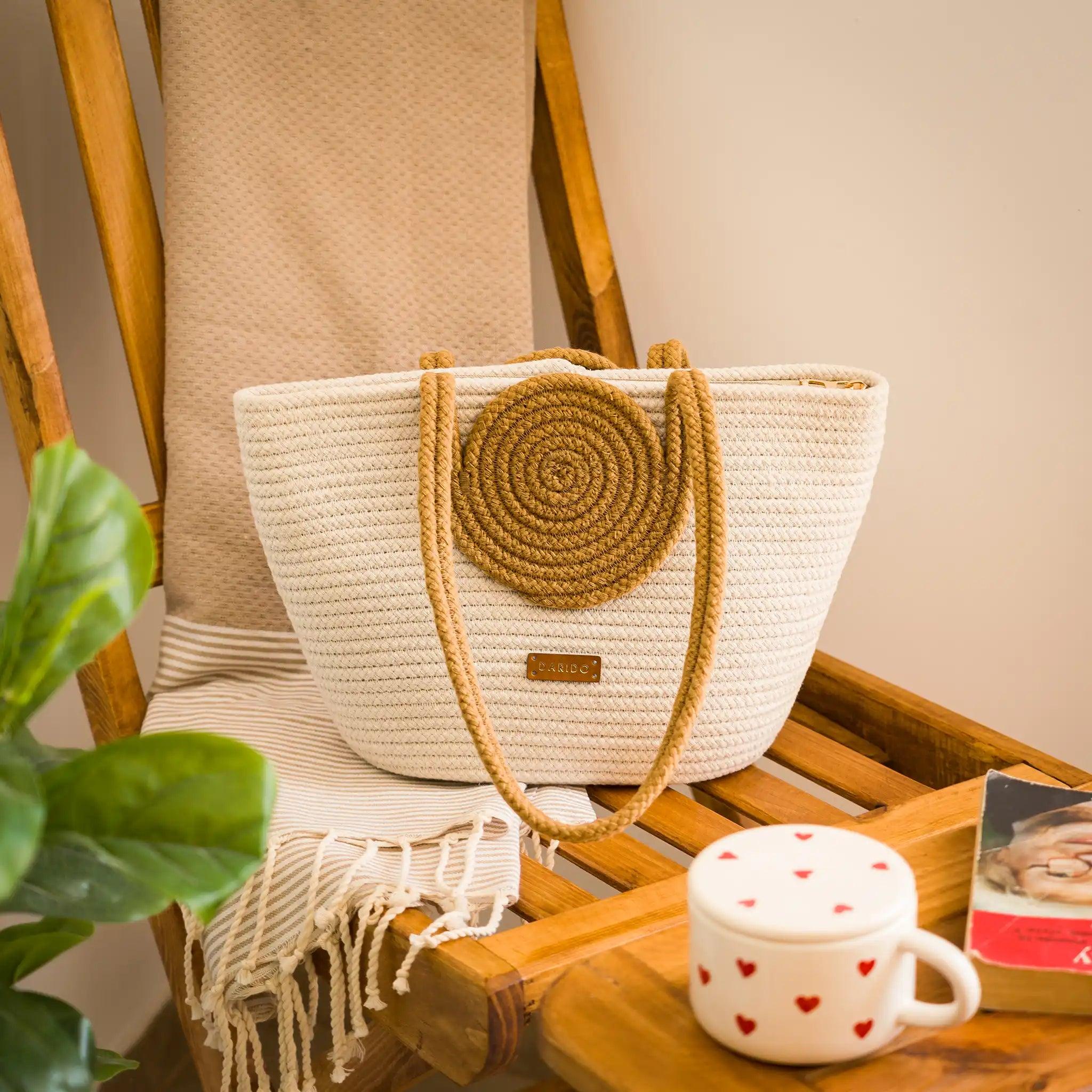 Scardo Large Woven Cotton Handbag, product view 1 of 1