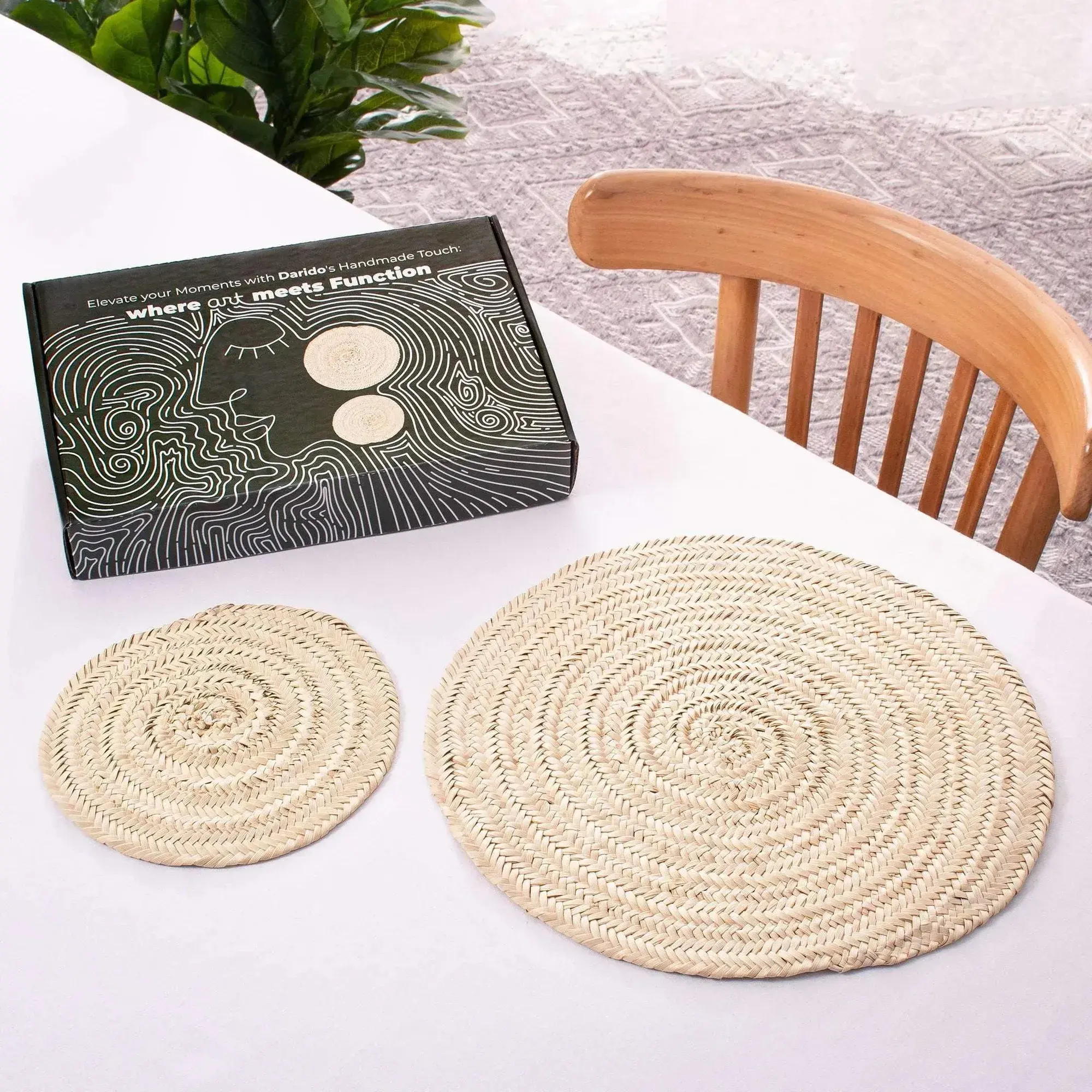 Handmade Saaf Palm-Fiber Placemat 11.8 in, product view 5 of 7
