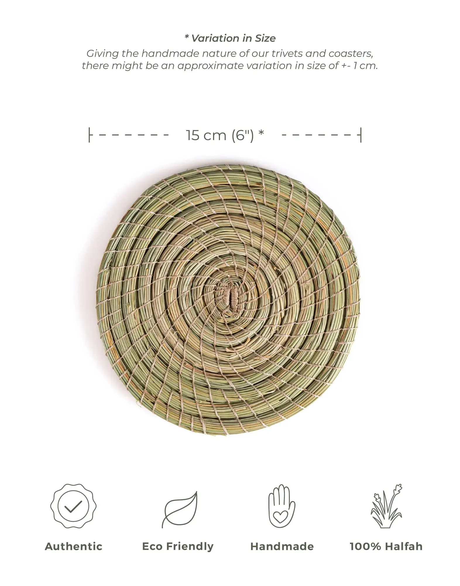 Handmade Halfah Coasters 5.9 in – Set of 4, product view 3 of 7