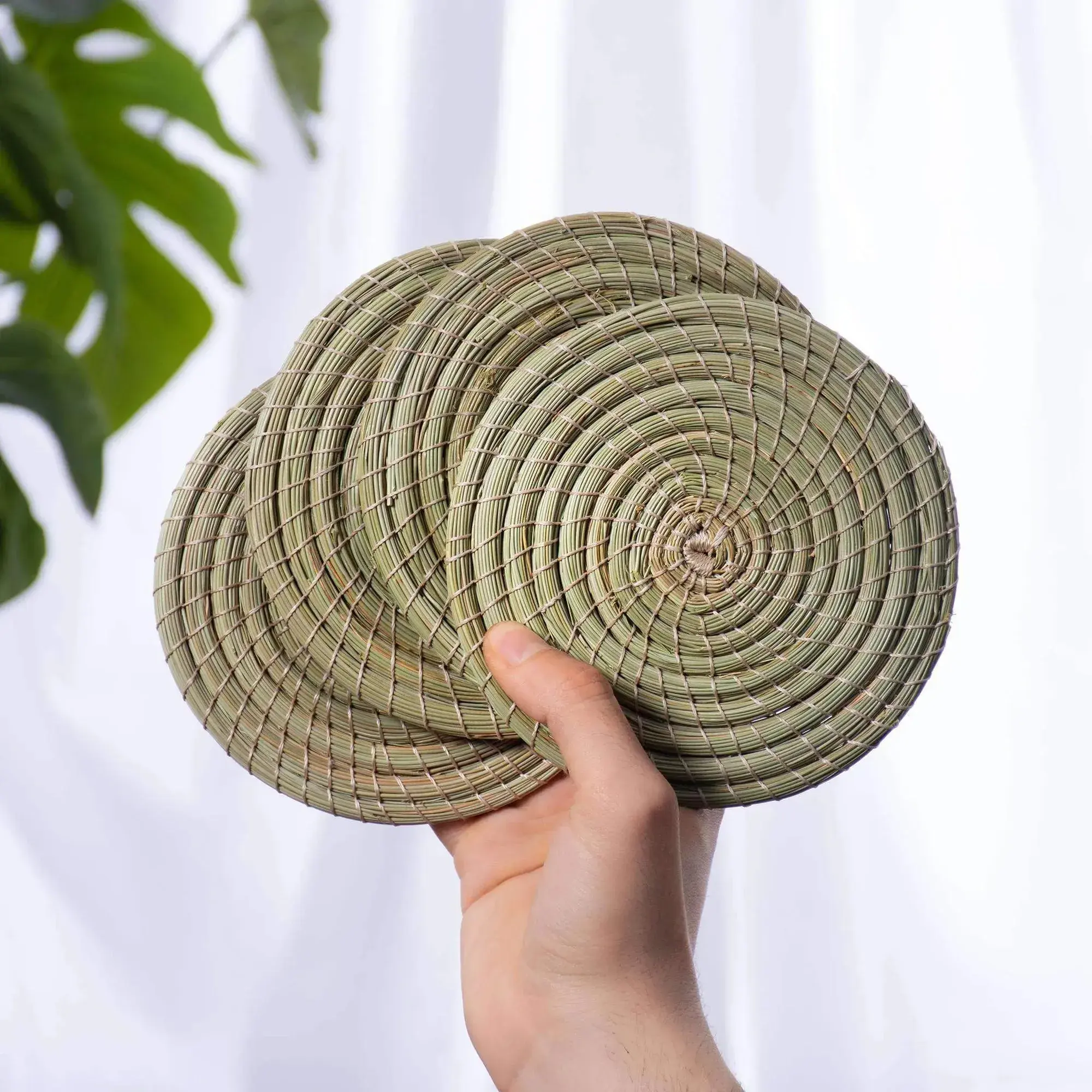 Handmade Halfah Coasters 5.9 in – Set of 4, product view 5 of 7