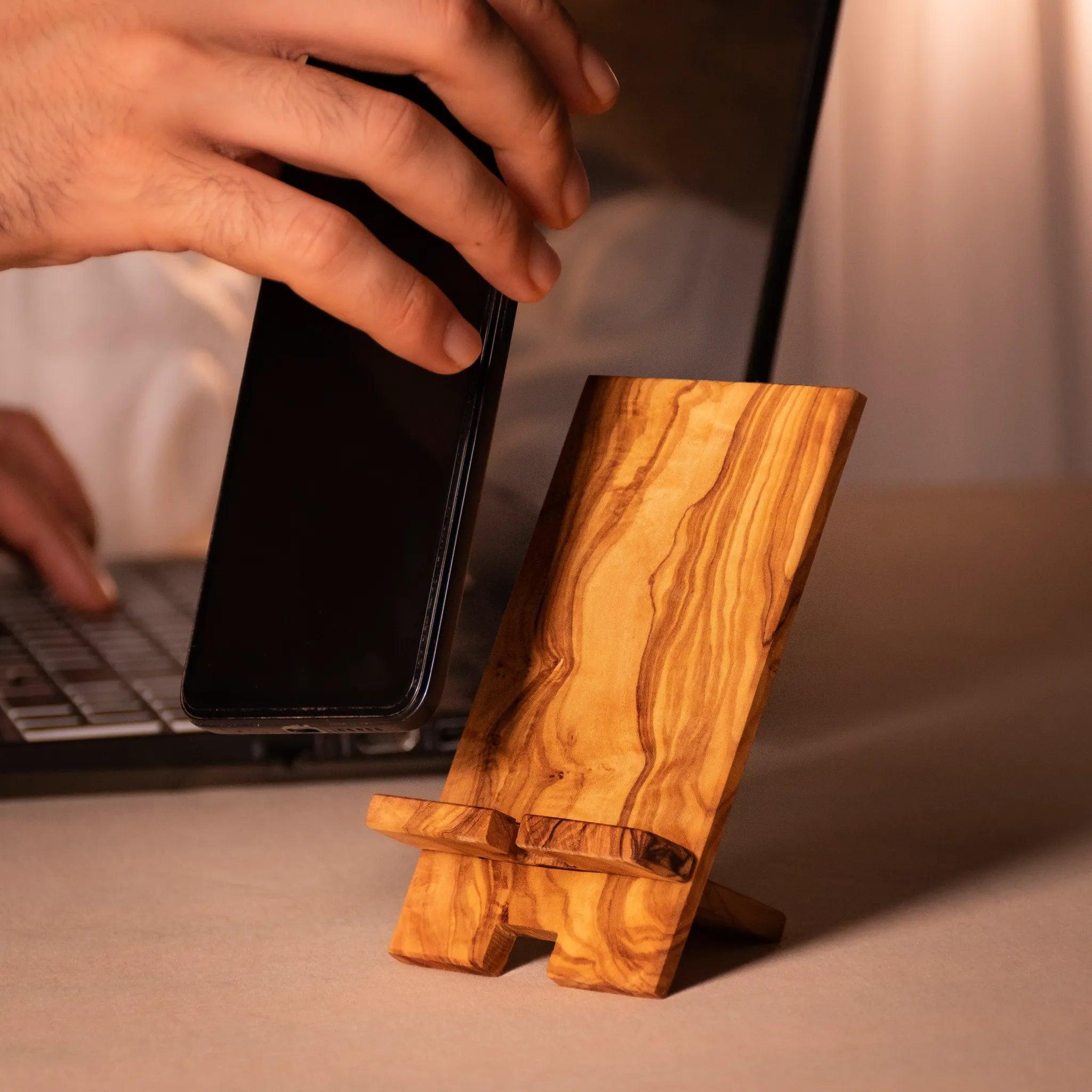 Ecostand – Olive Wood Phone Stand, product view 3 of 10