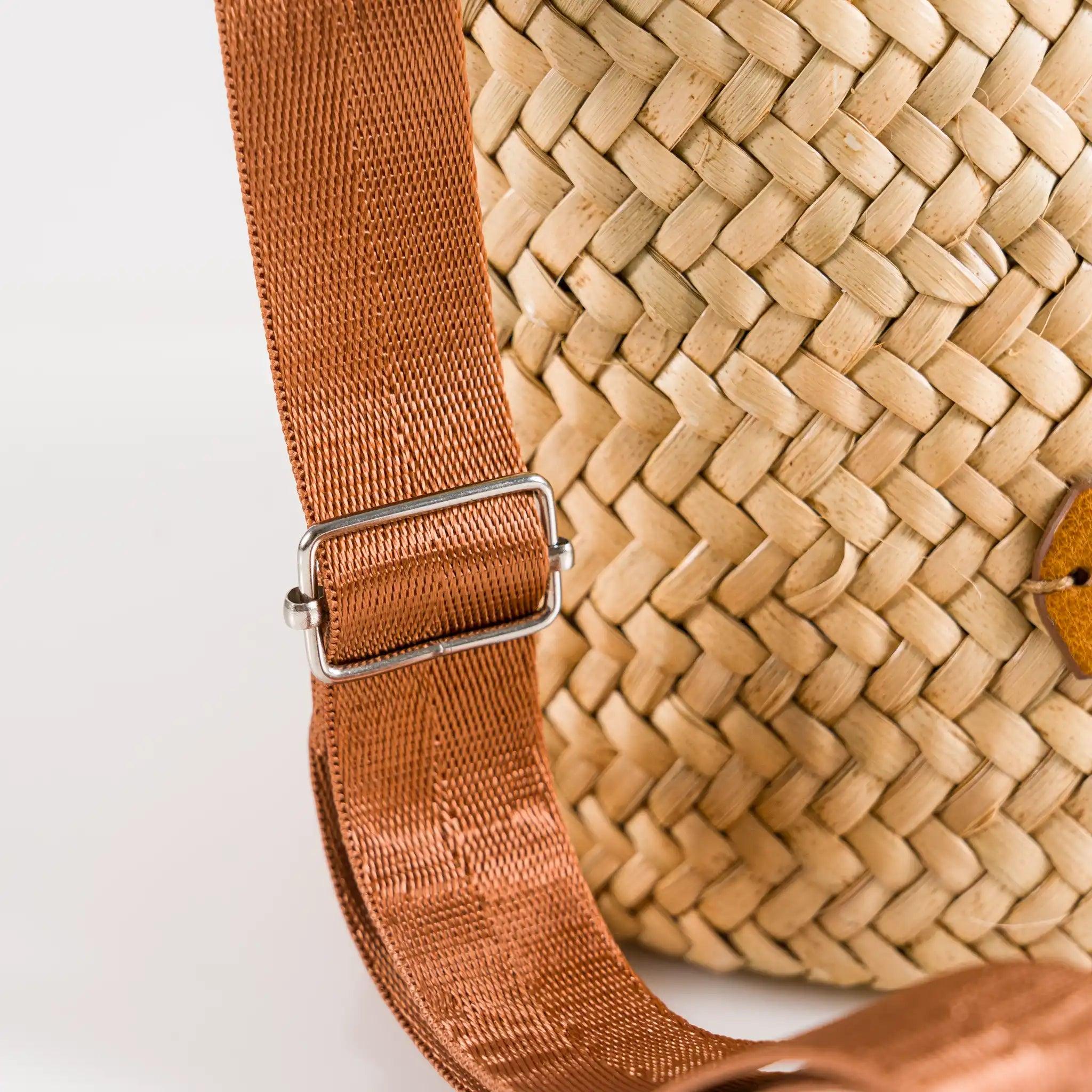 Gaia Handmade Natural Fiber & Leather Bag, product view 5 of 8