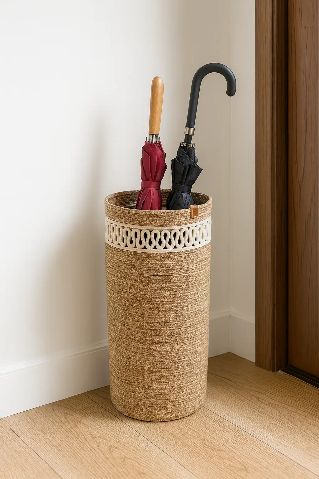 Handcrafted Braided Cotton Umbrella Holder, product view 3 of 5
