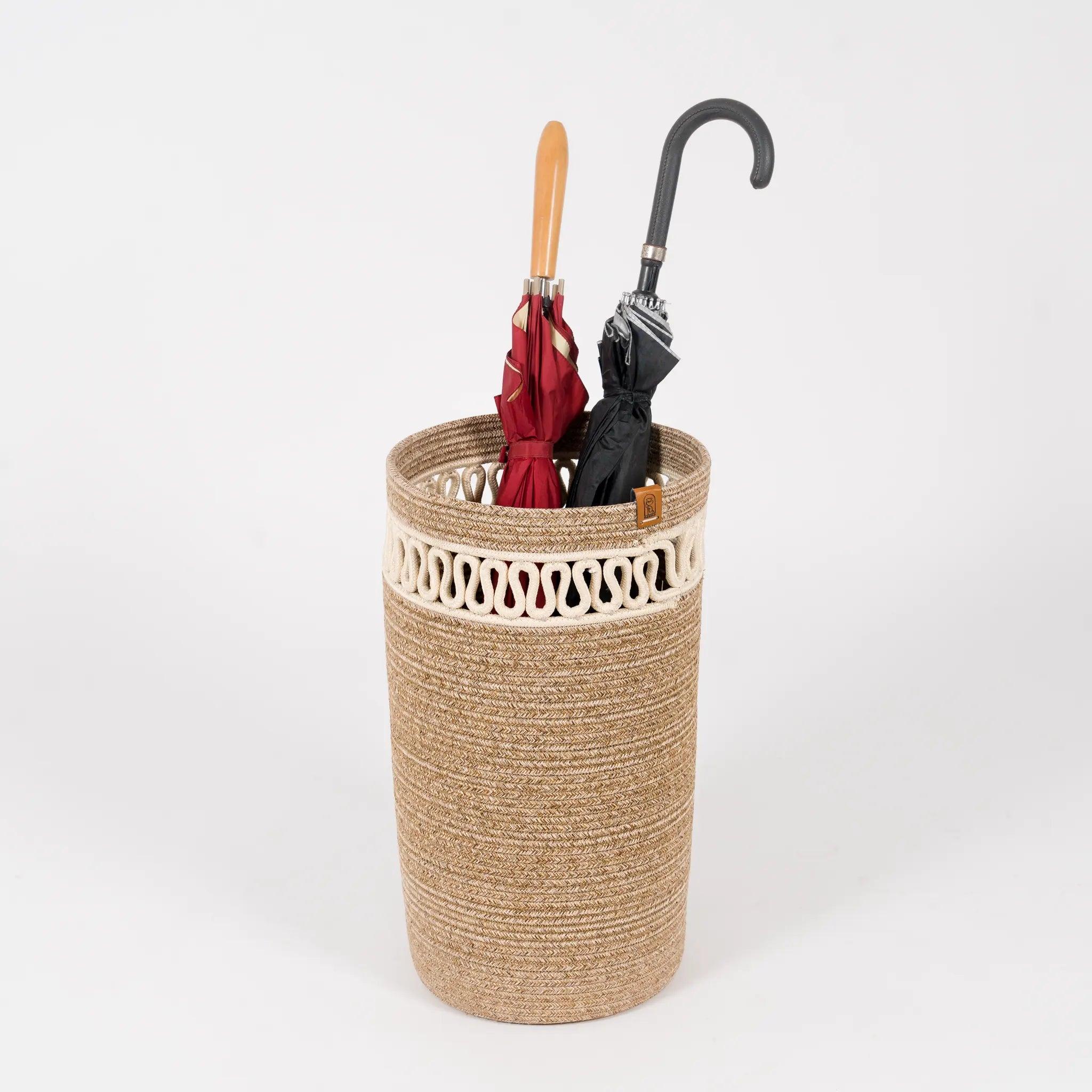 Handcrafted Braided Cotton Umbrella Holder, product view 5 of 5