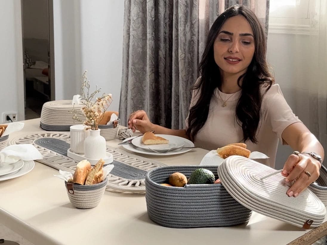 Handmade Cotton Table Set for 4 or 6, product view 5 of 15