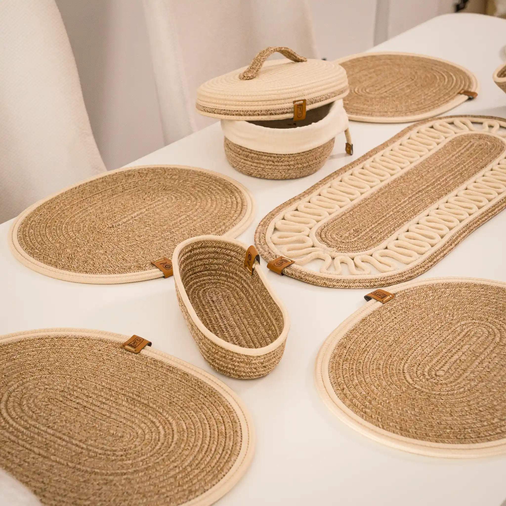 Handwoven Braided Cotton Table Set, product view 1 of 1