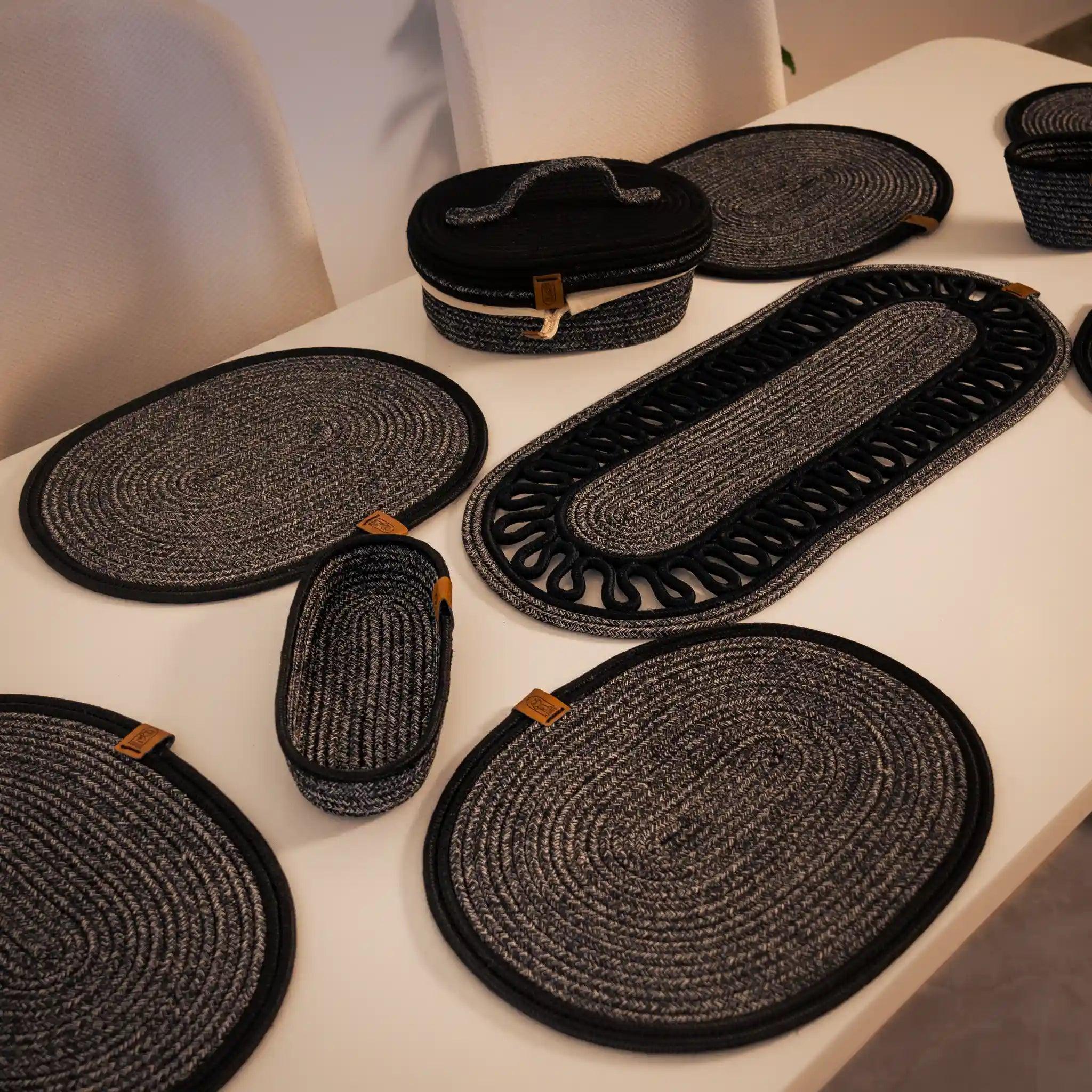 Handwoven Braided Cotton Table Set, product view 3 of 39