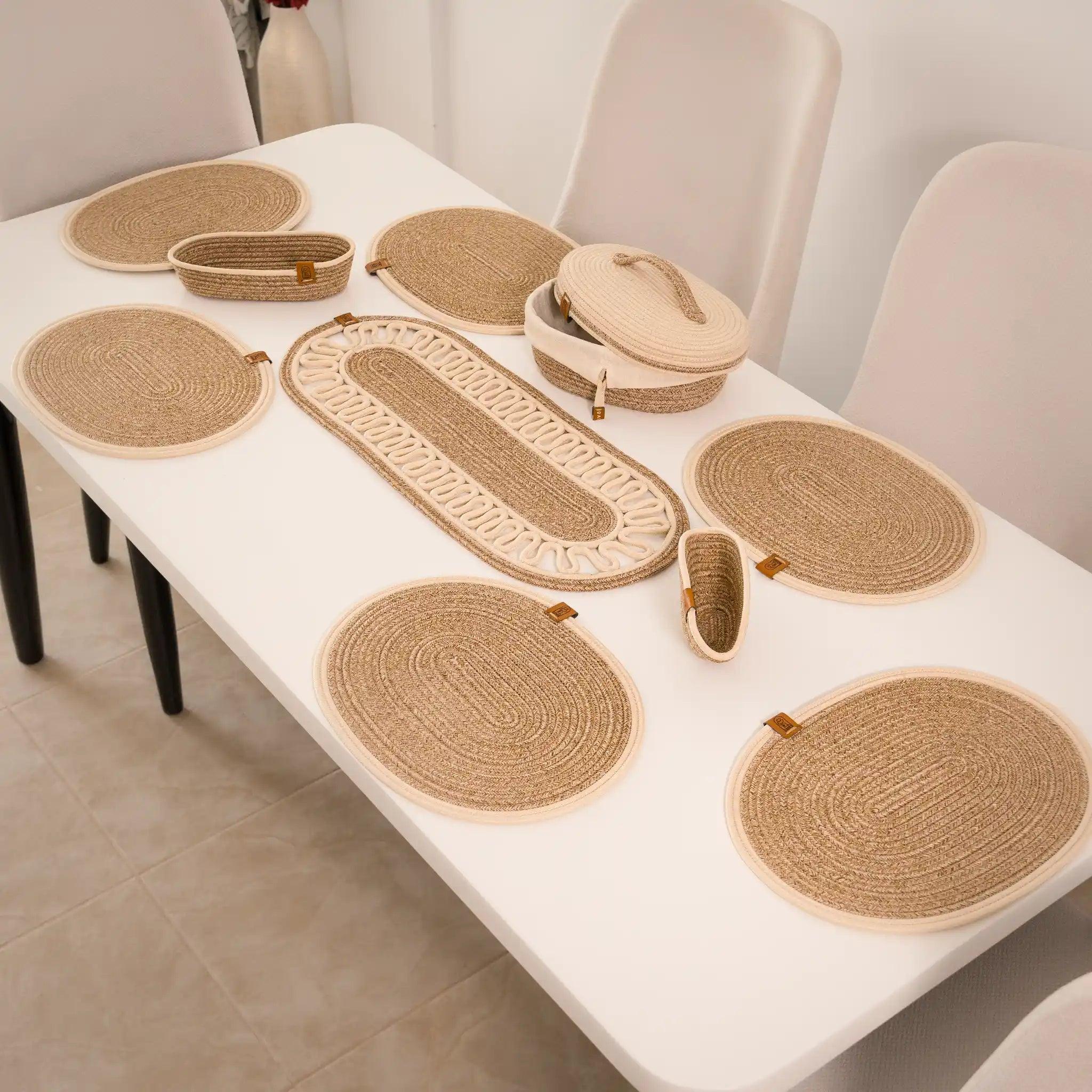 Handwoven Braided Cotton Table Set, product view 26 of 39