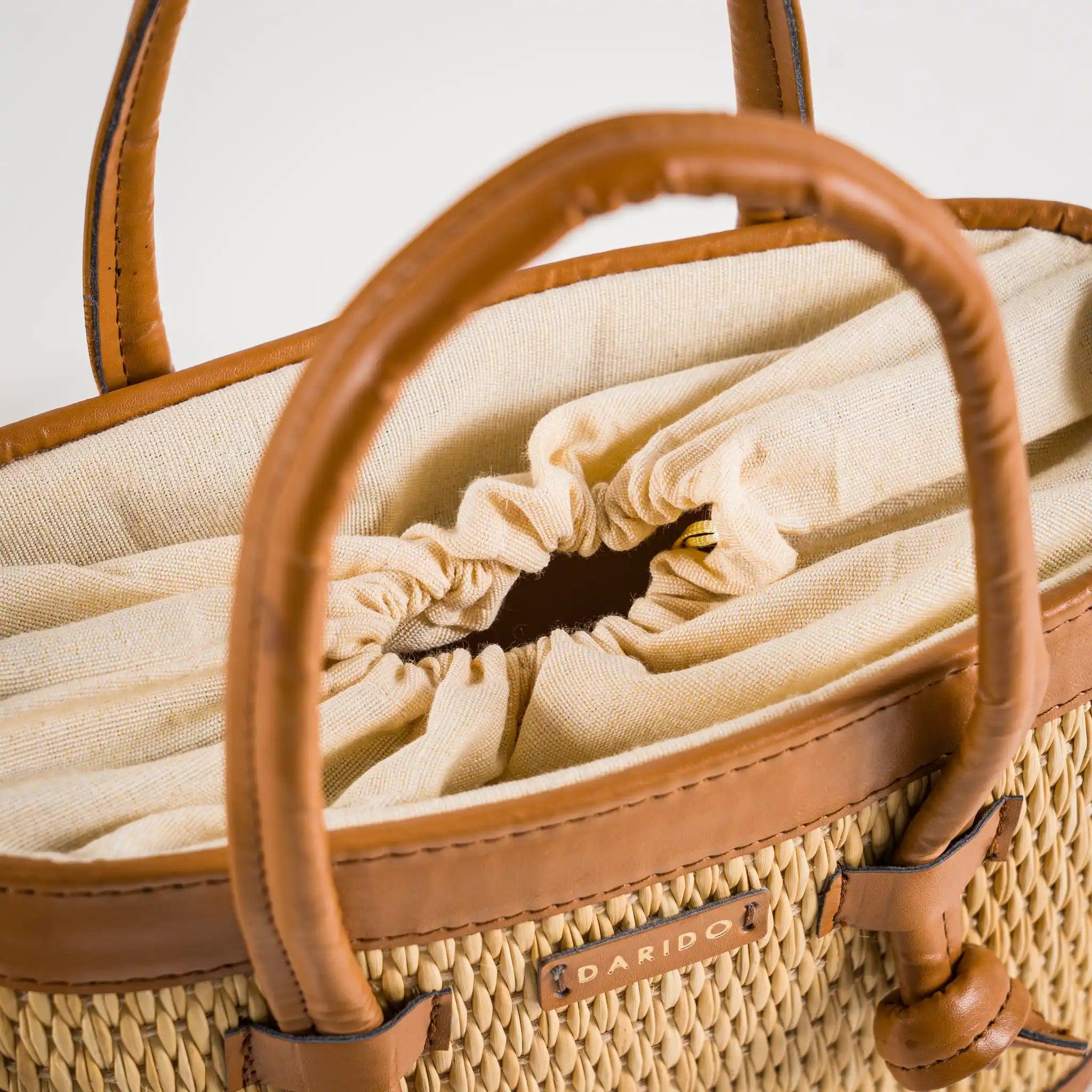 Mirella Handmade Natural Fiber & Vegan Leather Bag, product view 4 of 6