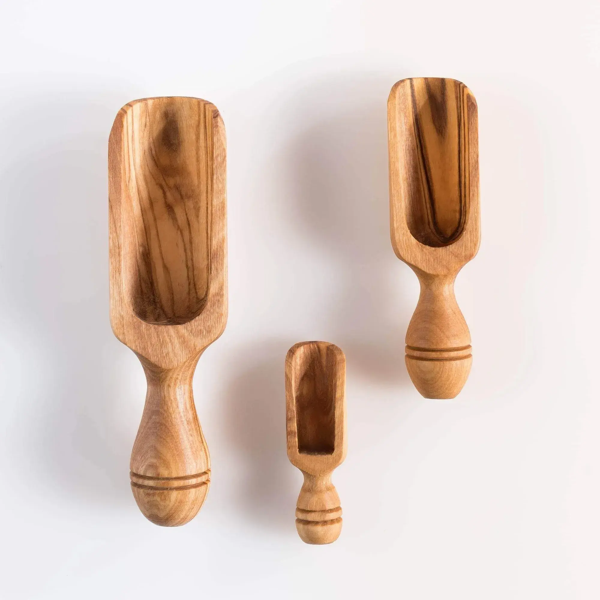 Olive Wood Kitchen Scoops – 3-Piece Set, product view 5 of 6