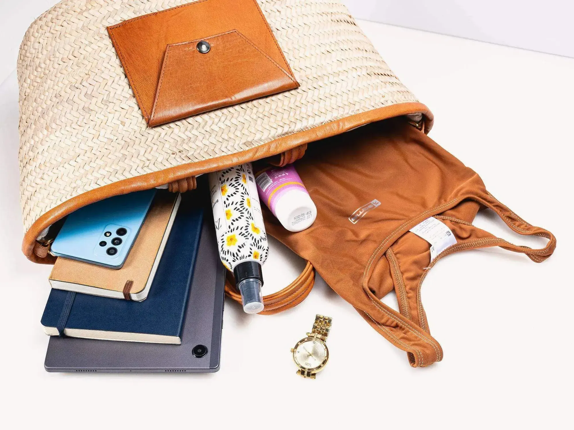 Saaf Shopping Bag with Leather Pocket, product view 4 of 8