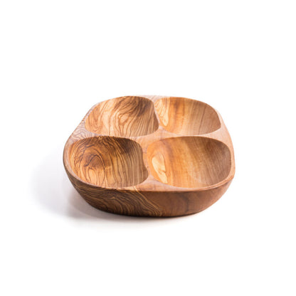 Olive Wood Snack plate - 4 Compartments