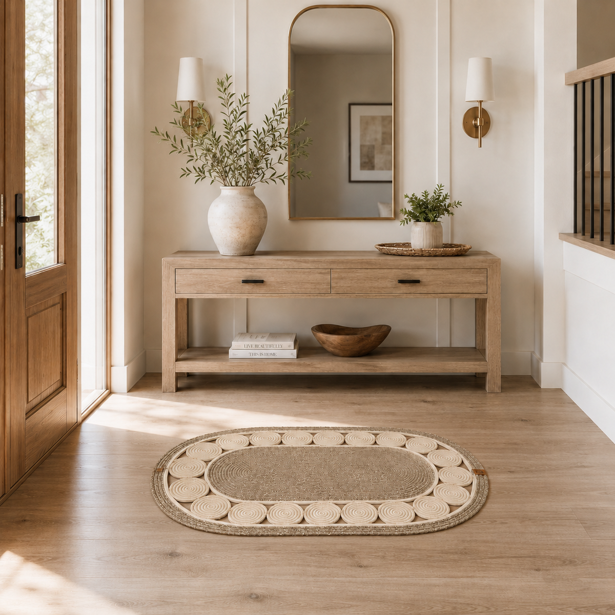 Handcrafted Oval Braided Cotton Rug