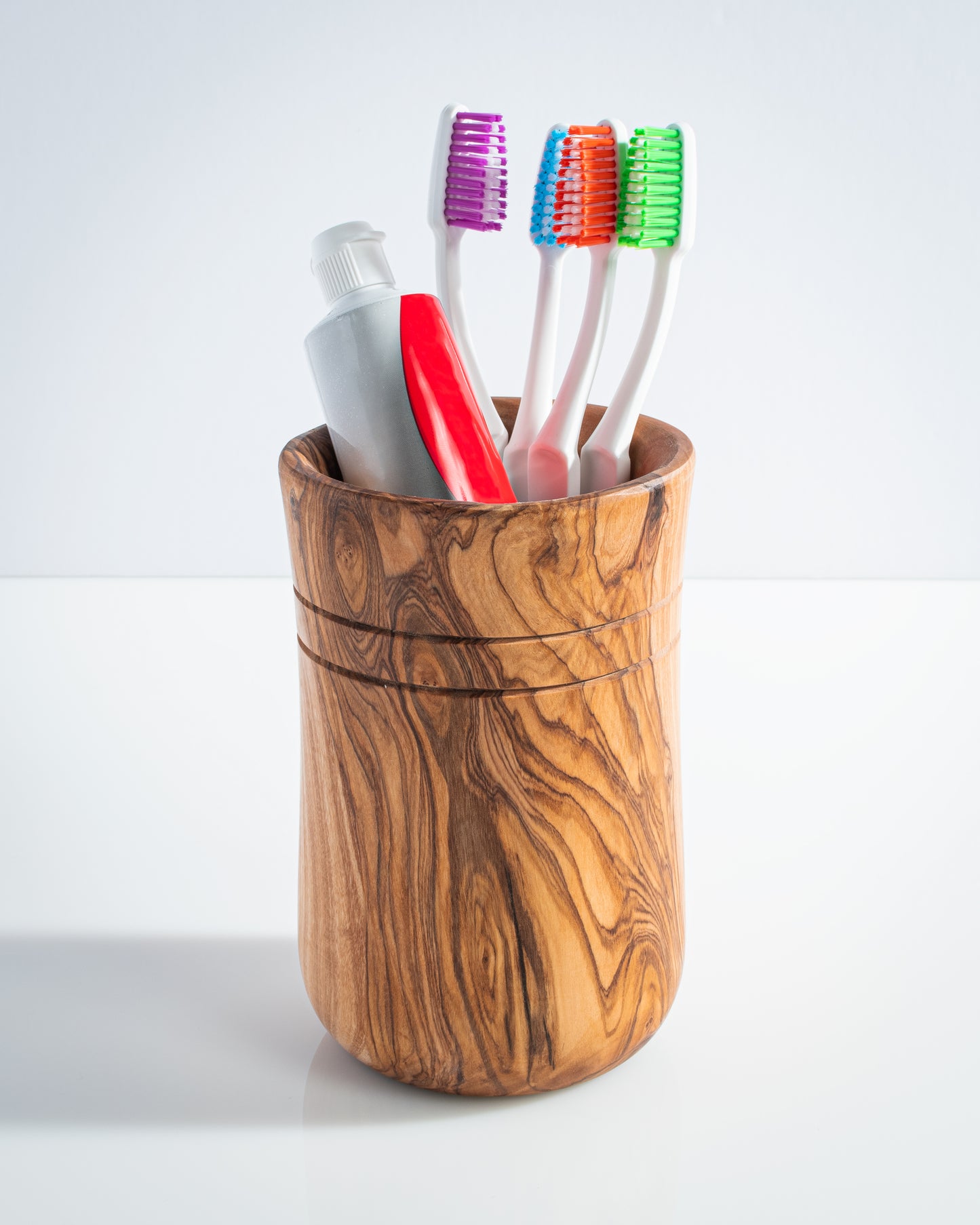 Olive Wood Utensils Holder