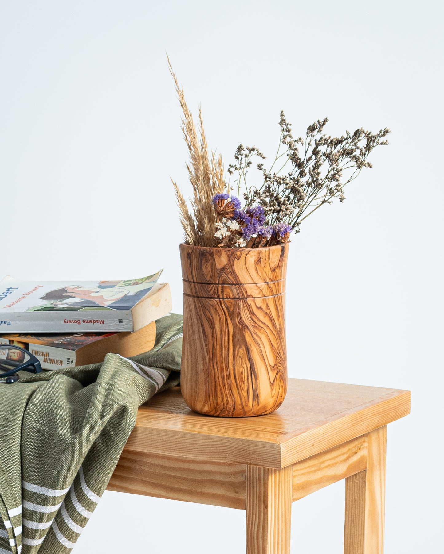 Olive Wood Utensils Holder