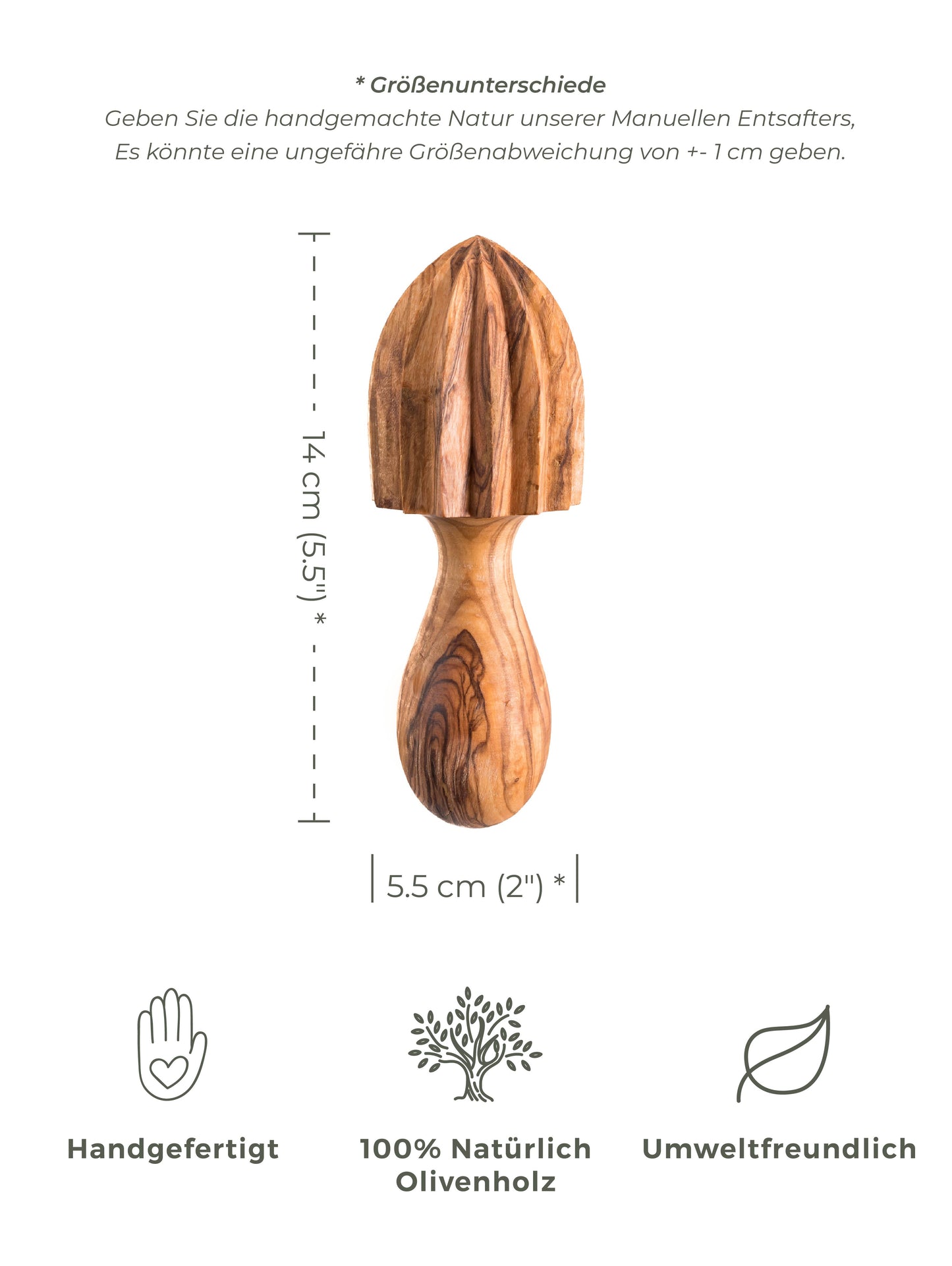 Olive Wood Manual Juicer