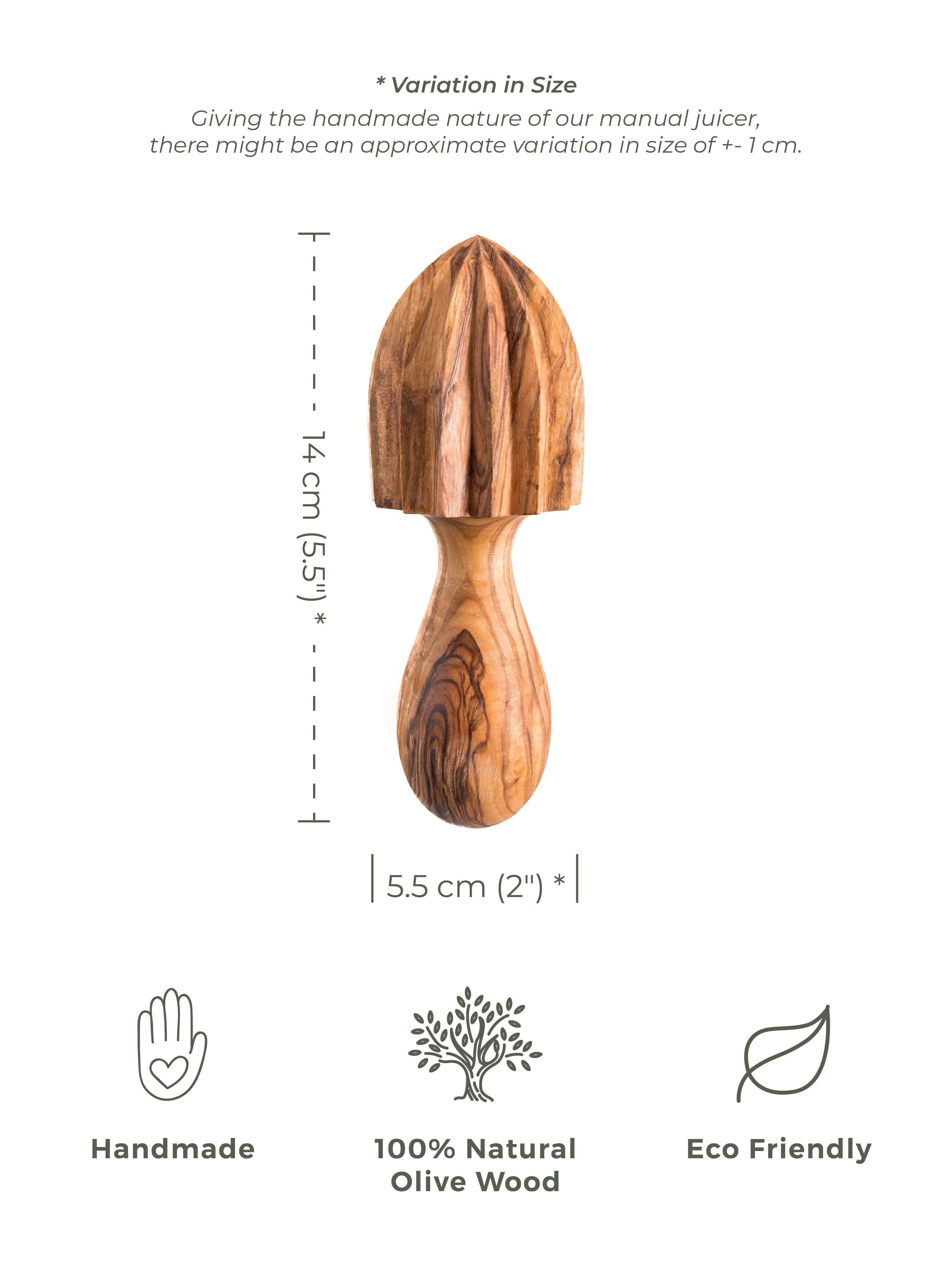 Handmade Olive Wood Juicer – Citrus Press Crafted for Natural Extraction