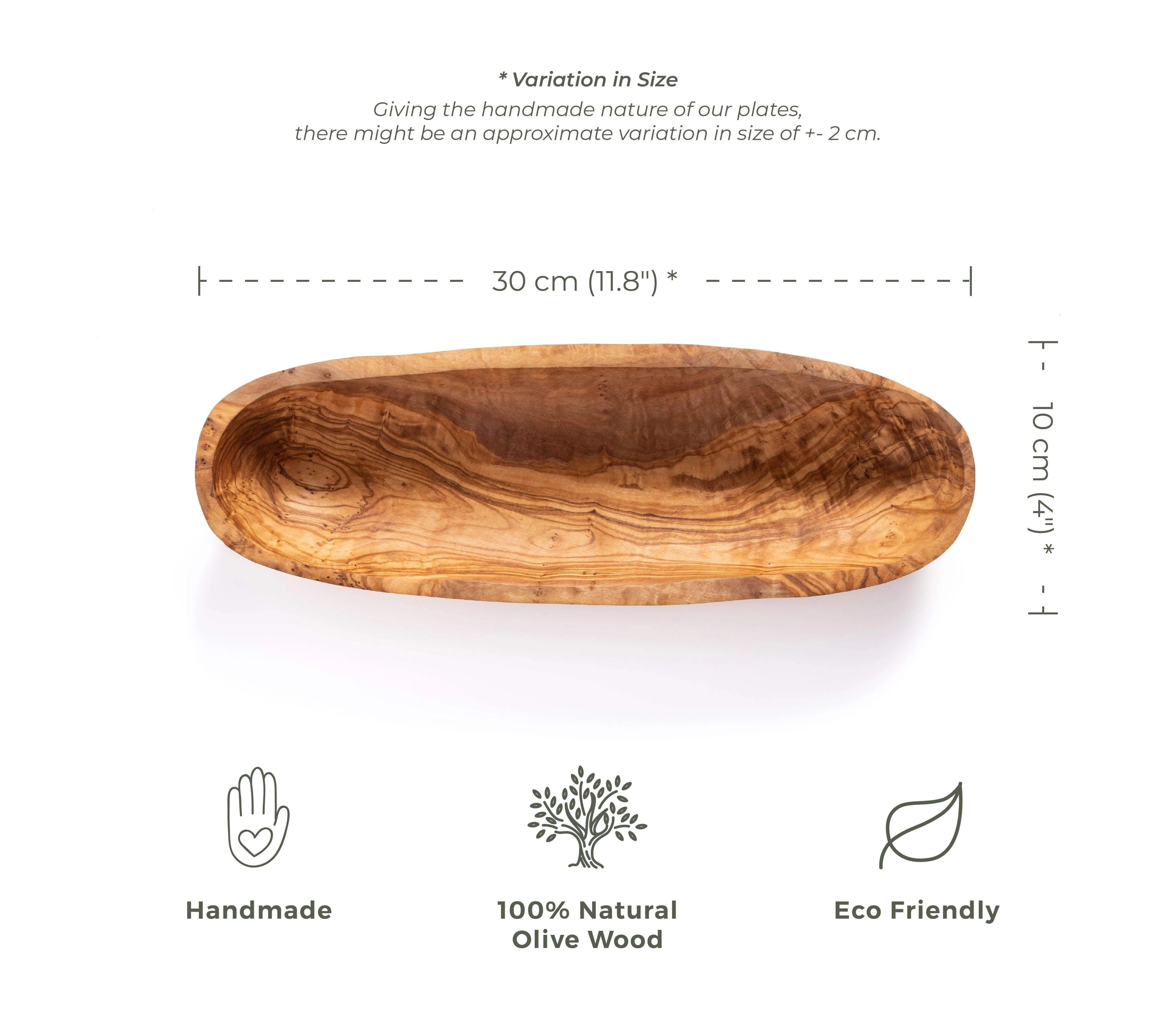 Handmade Olive Wood Tray – Multifunctional Bread, Fruit & Catch-All Organizer