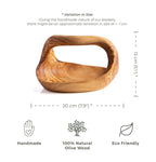 Rustic Handmade Olive Wood Basket With Handle – Eco-Friendly Deco & Storage Bowl