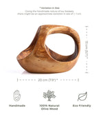 Handmade Olive Wood Basket with Double Handle – Rustic & Eco-Friendly Storage