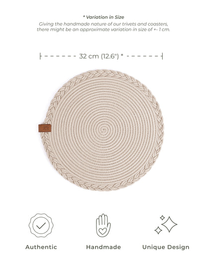 Braided Cotton Table Set – Handmade Placemats, Coasters & Oval Mats for Elegant Dining
