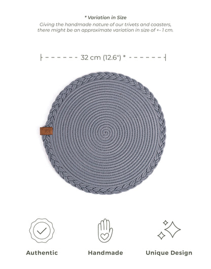 Round Grey Placemat- 32cm