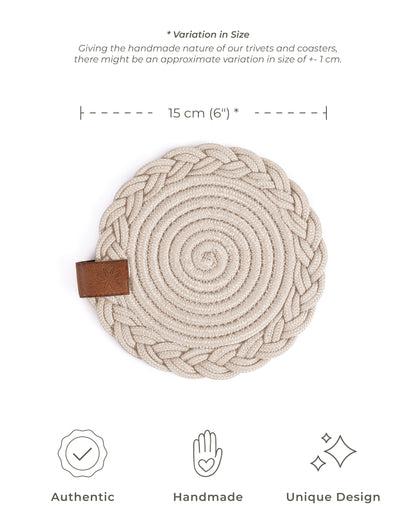 Braided Cotton Table Set – Handmade Placemats, Coasters & Oval Mats for Elegant Dining