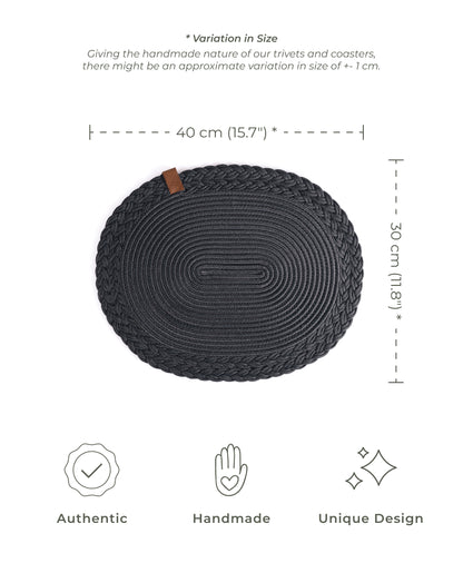 Braided Cotton Table Set – Handmade Placemats, Coasters & Oval Mats for Elegant Dining