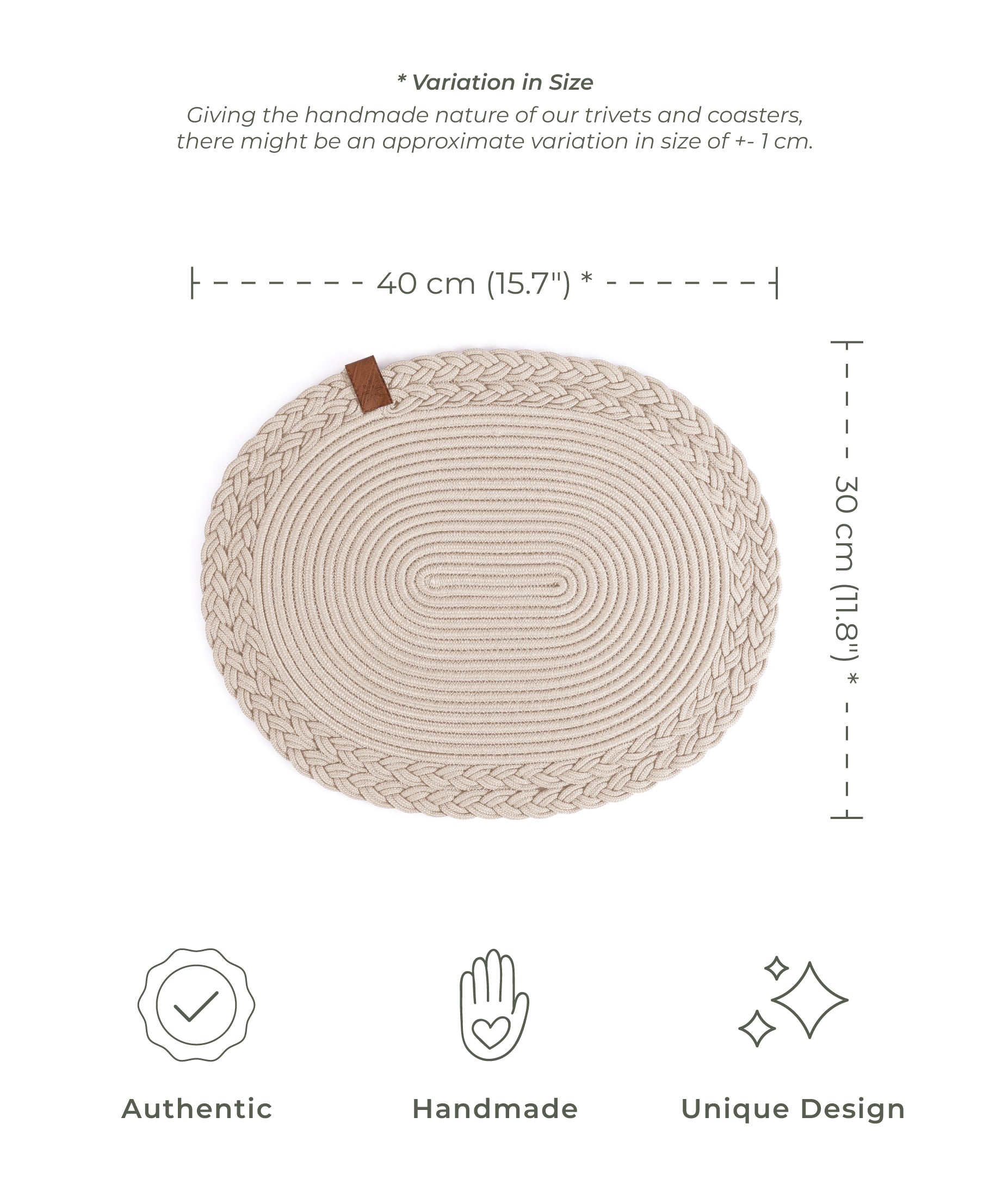 Braided Cotton Table Set – Handmade Placemats, Coasters & Oval Mats for Elegant Dining