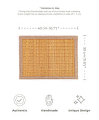 Rectangular darido placemat 40x30cm with woven natural fiber and beige border. - Smar Rectangular Placemat - 40x30cm