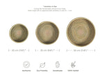 Darido set of 3 round woven halfa trays with natural beige and brown spiral patterns. - Darido set of 3 Halfa Trays
