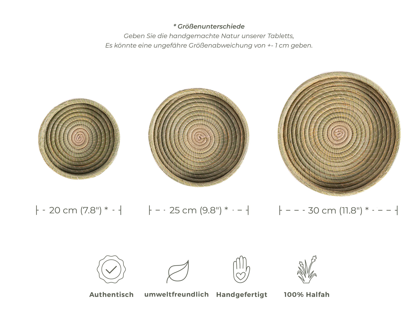 Ensemble de 3 plateaux Halfa