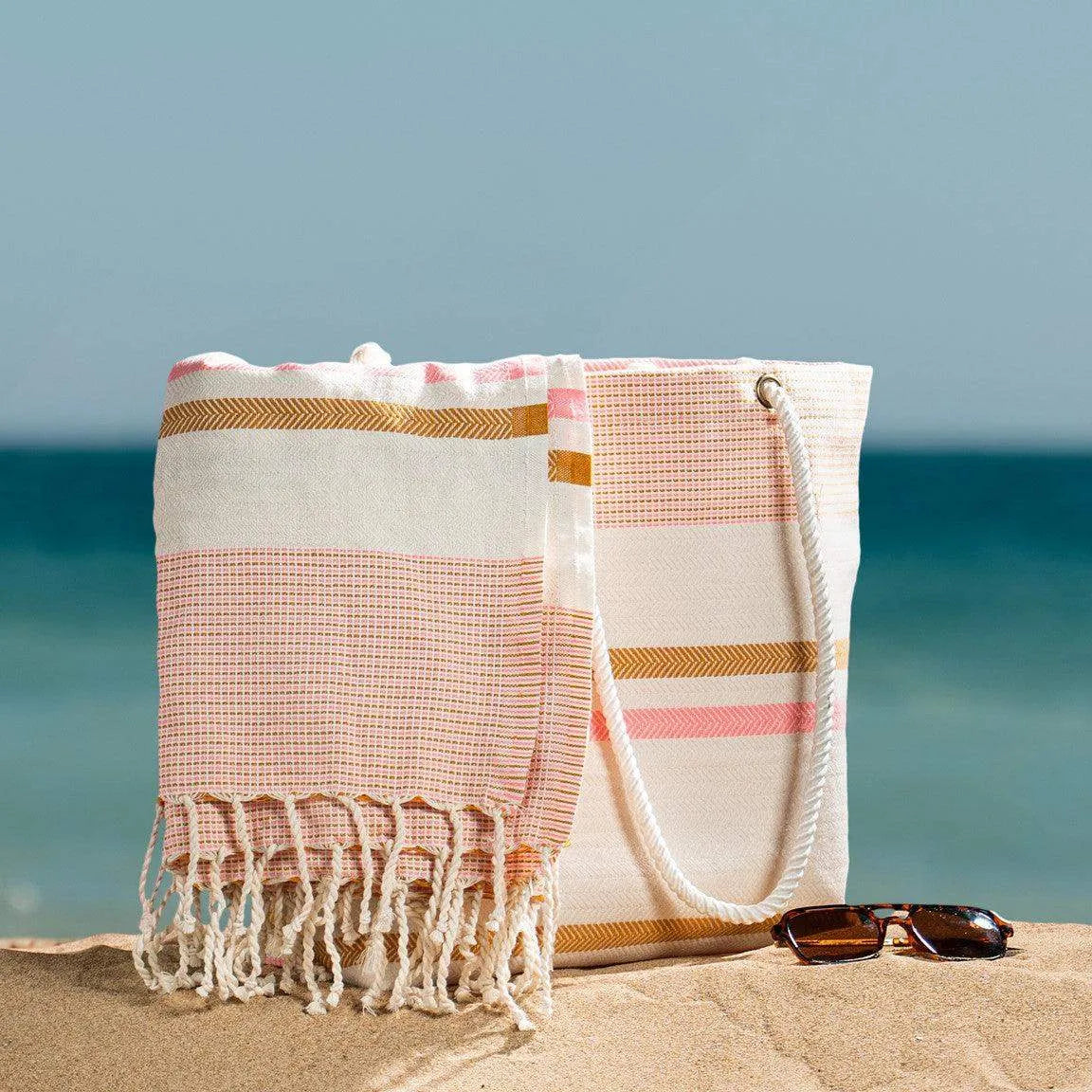 DARIDO Thermal Beach Bag with Absorbent Towel – Stylish & Spacious Tote