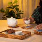 14-Piece Ceramic & Olive Wood Set