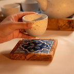 14-Piece Ceramic & Olive Wood Set