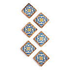 Set of Olive Wood & Ceramic Coasters – Handcrafted Mediterranean Design
