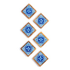 Olive Wood & Ceramic Tray with Matching Coasters – Handcrafted Mediterranean Set