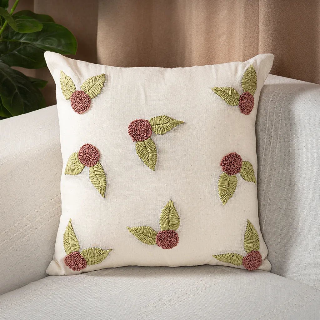 Decorative Throw Pillow Covers – 100% Cotton, Embroidered, 40x40 cm – Multiple Designs