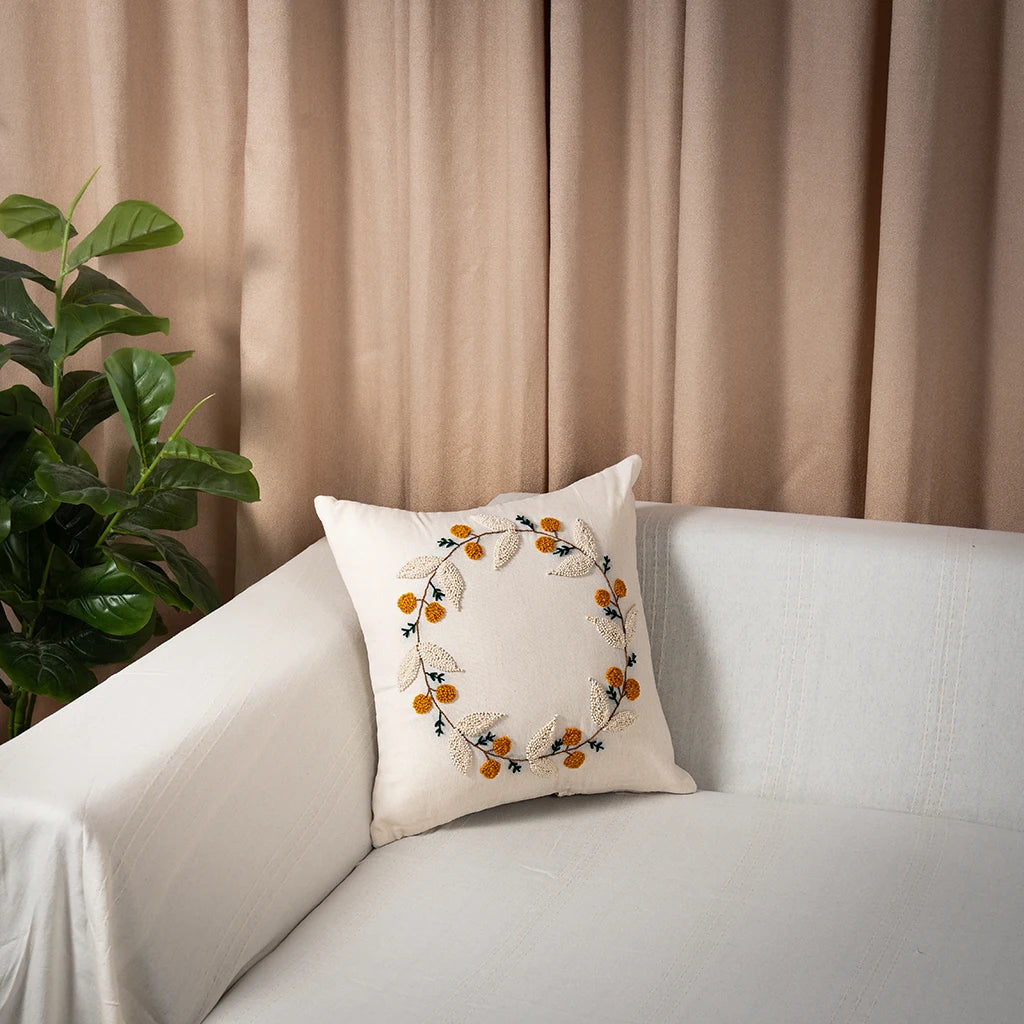 Decorative Throw Pillow Covers – 100% Cotton, Embroidered, 40x40 cm – Multiple Designs